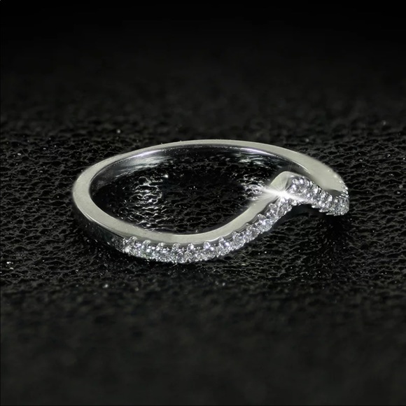 Jewelry - Half pave  v-shape CZ ring
